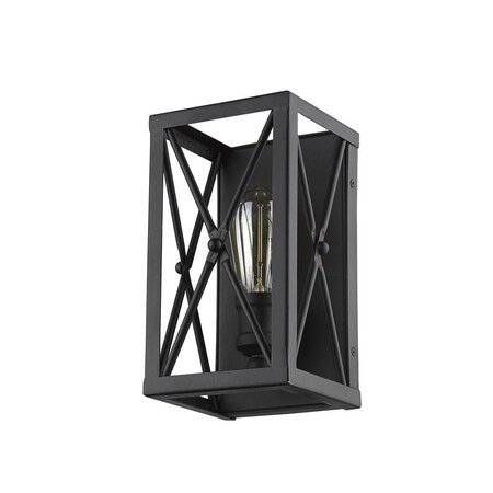 Homeroots Brooklyn 1-Light Sconce, Matte Black 398697
